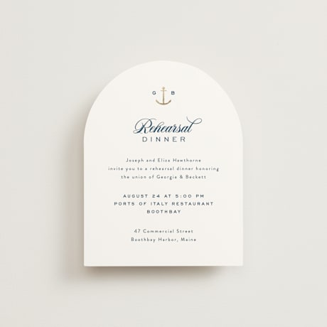 Foil-Pressed Rehearsal Dinner Cards