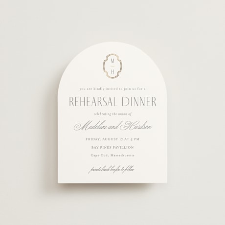 Foil-Pressed Rehearsal Dinner Cards