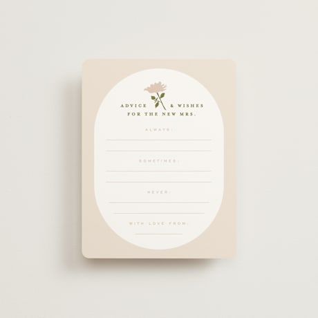 Bridal Shower Insert Cards