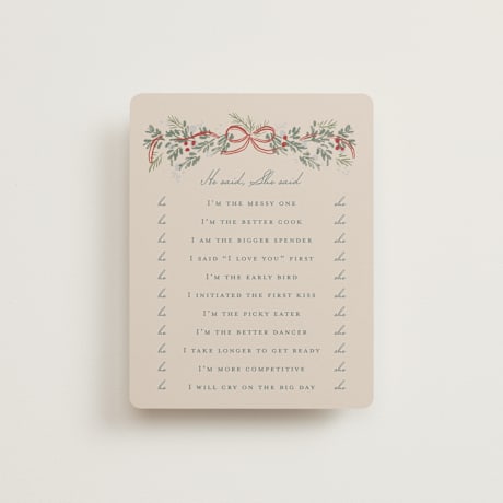 Bridal Shower Insert Cards