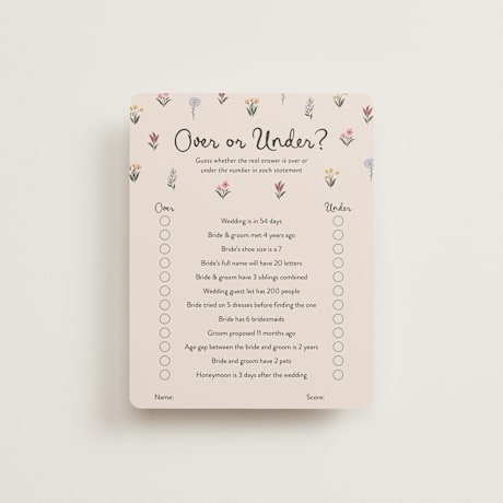 Bridal Shower Insert Cards