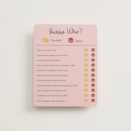 Bridal Shower Insert Cards