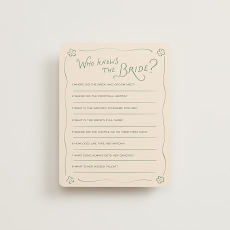 Bridal Shower Insert Cards