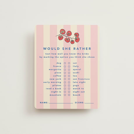 Bridal Shower Insert Cards