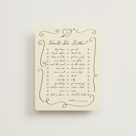 Bridal Shower Insert Cards