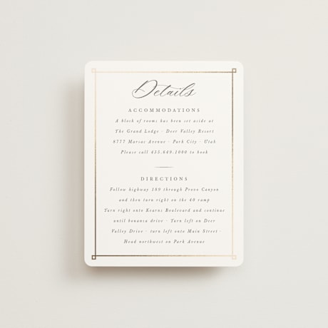 Foil-Pressed Direction Cards