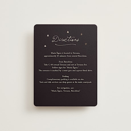 Foil-Pressed Direction Cards