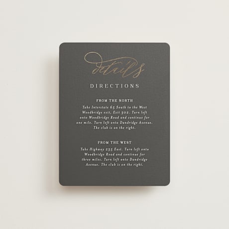 Foil-Pressed Direction Cards