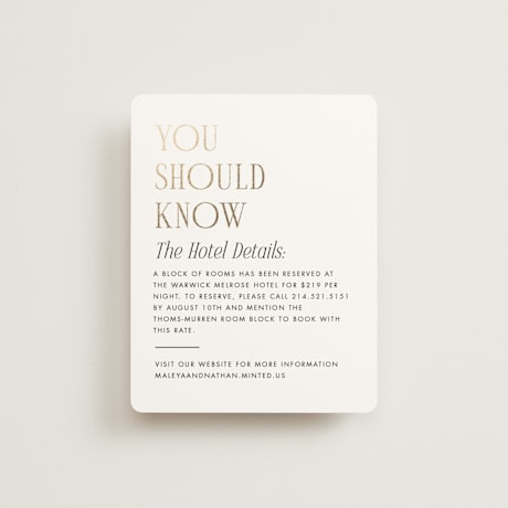 Foil-Pressed Direction Cards