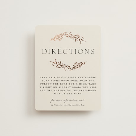 Foil-Pressed Direction Cards