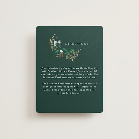 Foil-Pressed Direction Cards