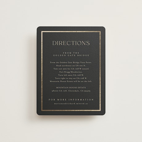 Foil-Pressed Direction Cards