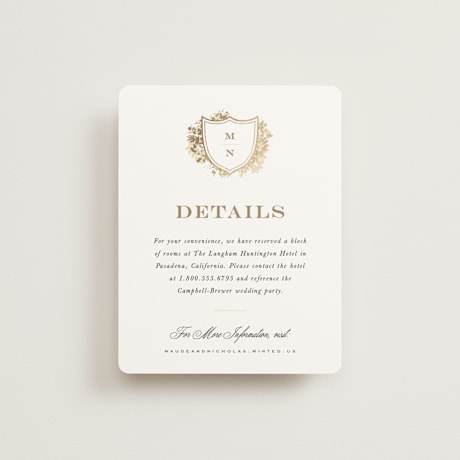 Foil-Pressed Direction Cards