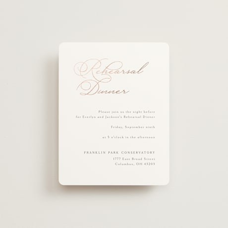 Foil-Pressed Rehearsal Dinner Cards