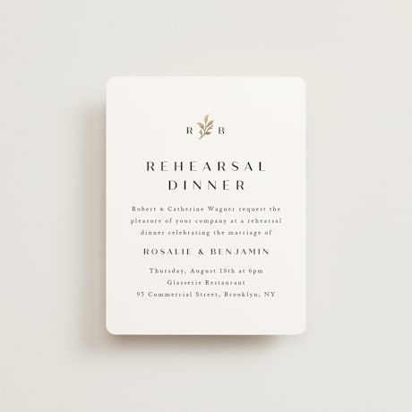 Foil-Pressed Rehearsal Dinner Cards