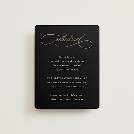 Foil-Pressed Rehearsal Dinner Cards