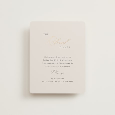 Foil-Pressed Rehearsal Dinner Cards