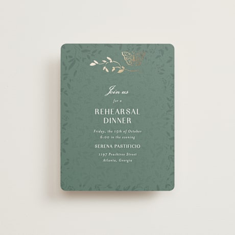 Foil-Pressed Rehearsal Dinner Cards