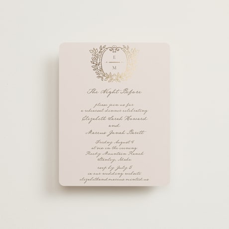 Foil-Pressed Rehearsal Dinner Cards