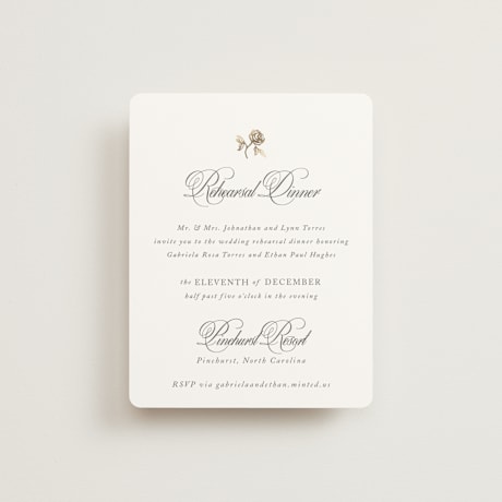 Foil-Pressed Rehearsal Dinner Cards