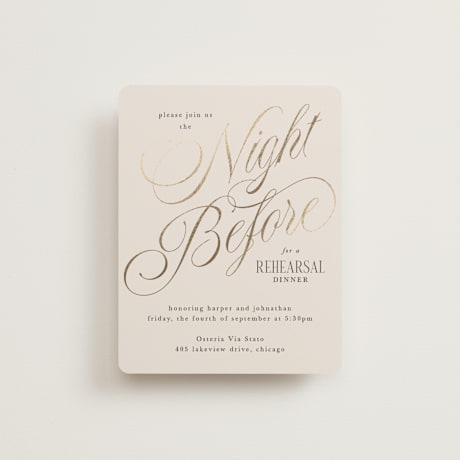 Foil-Pressed Rehearsal Dinner Cards