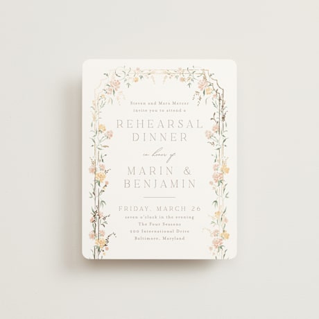 Foil-Pressed Rehearsal Dinner Cards