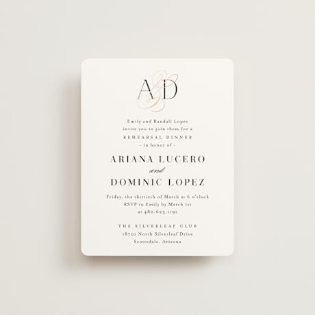 Foil-Pressed Rehearsal Dinner Cards