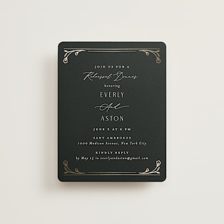 Foil-Pressed Rehearsal Dinner Cards