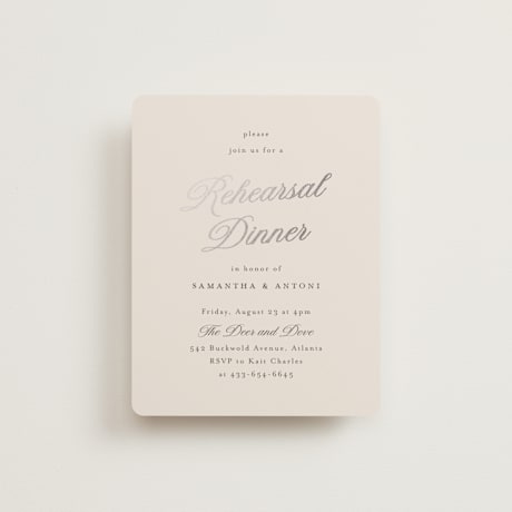 Foil-Pressed Rehearsal Dinner Cards
