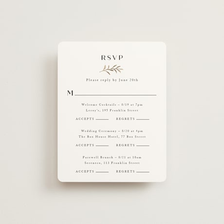 Foil-Pressed Multi-Event RSVP Cards