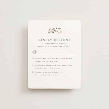 Foil-Pressed Multi-Event RSVP Cards