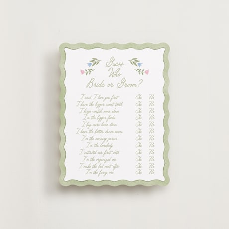 Bridal Shower Insert Cards