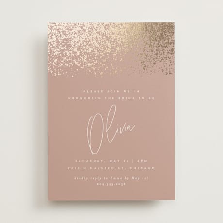 Foil-Pressed Bridal Shower Invitations