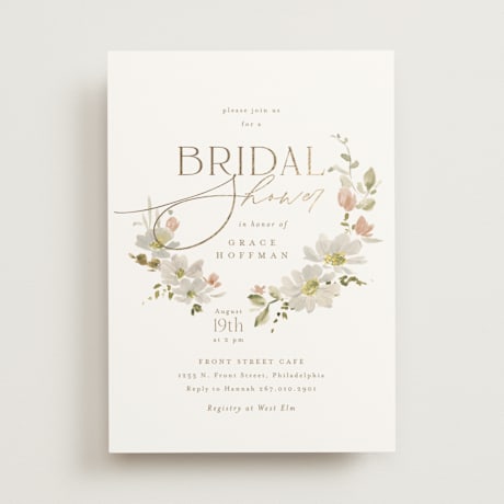 Foil-Pressed Bridal Shower Invitations