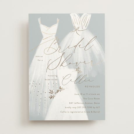 Foil-Pressed Bridal Shower Invitations
