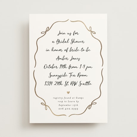 Foil-Pressed Bridal Shower Invitations
