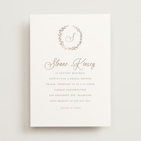 Foil-Pressed Bridal Shower Invitations