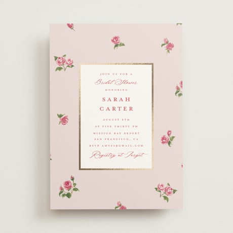 Foil-Pressed Bridal Shower Invitations