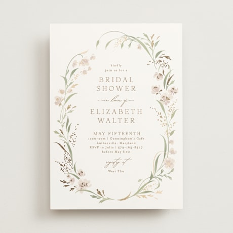 Foil-Pressed Bridal Shower Invitations
