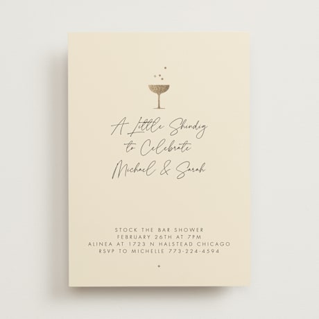 Foil-Pressed Bridal Shower Invitations
