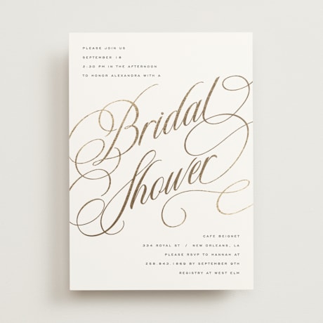 Foil-Pressed Bridal Shower Invitations