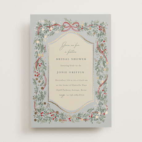 Foil-Pressed Bridal Shower Invitations