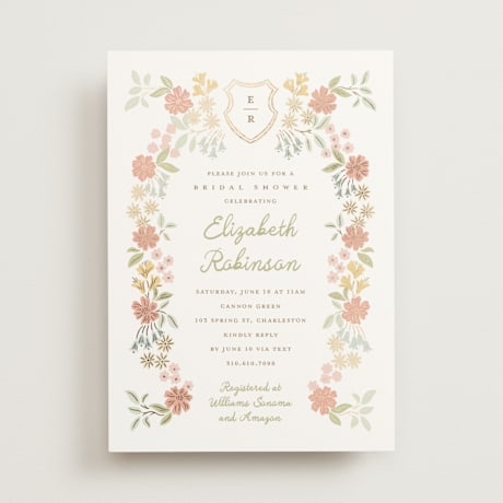 Foil-Pressed Bridal Shower Invitations