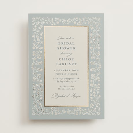 Foil-Pressed Bridal Shower Invitations