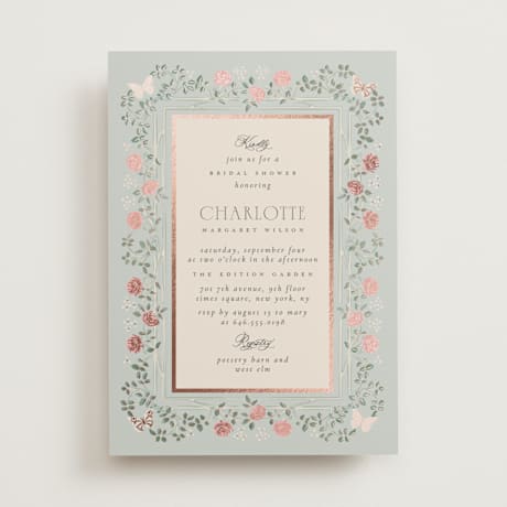 Foil-Pressed Bridal Shower Invitations