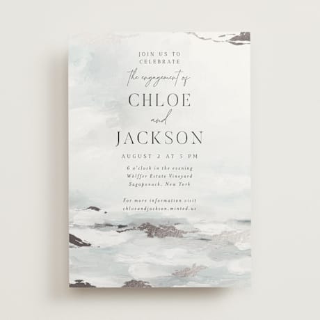 Foil-Pressed Engagement Party Invitations