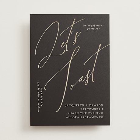 Foil-Pressed Engagement Party Invitations