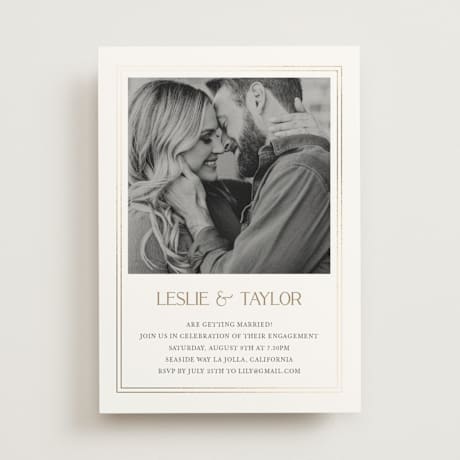 Foil-Pressed Engagement Party Invitations
