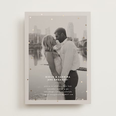 Foil-Pressed Engagement Party Invitations