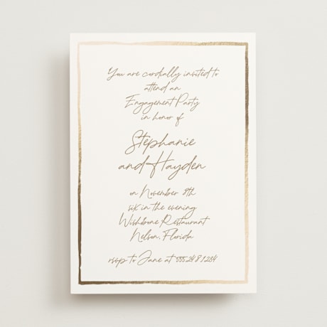 Foil-Pressed Engagement Party Invitations